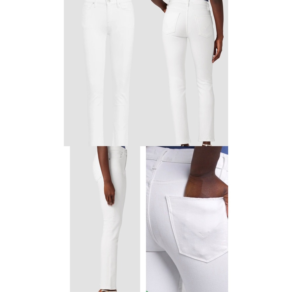 Hudson White Skinny Jeans Womens 28 Stretch Denim Made in USA Solid Mid Rise